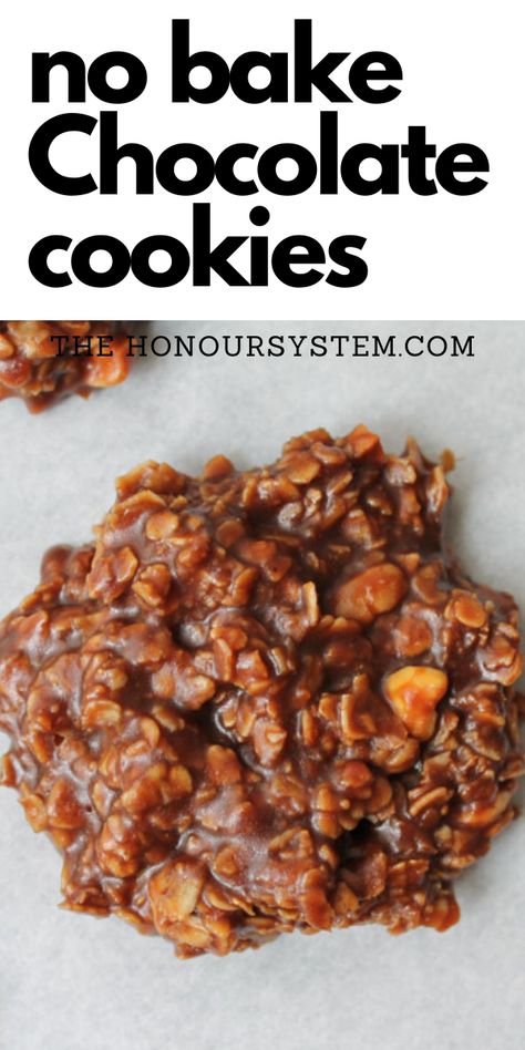 This recipe for No Bake Chocolate Cookies is super easy! Vegan and gluten free. No Bake Cookies Recipe Peanut Butter, No Bake Chocolate Cookies, Coconut Oil Cookies, Oil Cookies, Chocolate No Bake, Chocolate Peanut Butter Recipes, Chocolate No Bake Cookies, Classic Cookies Recipes, Pork Soup