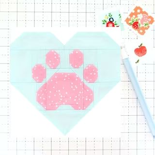 BurlapBlossomPattern - Etsy Dog Paw Quilt Block, Cat Quilt Blocks, Paw Print Quilt Block, 9 Block Quilt Patterns, Paw Print Quilt, Christmas Tree Quilt Block, Tree Quilt Block, Quilt Heart, Cat Quilt Block