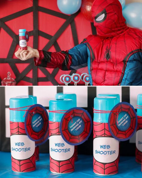 Spider Man Favors, Spider Man 3rd Birthday Party Ideas, Spider Man Party Decorations Diy, Spiderman 6th Birthday Party, Spider Man Birthday Favors, Superhero Birthday Ideas, Spider Man Birthday Party Favors, Pinata Filler Ideas, Spider Man Party Ideas Decoration