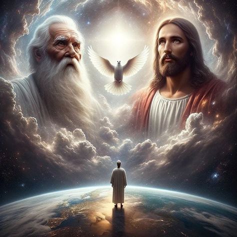 God Of The Universe, Lode A Dio, Jesus Love Images, Spiritual Images, Jesus Artwork, Jesus Christ Artwork, Heaven Art, Bible Images, Bible Illustrations