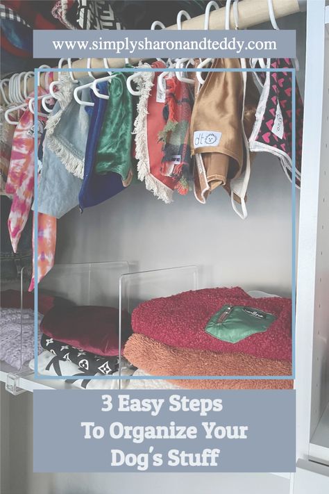 Organizing Dog Clothes, Organize Dog Clothes, Dog Clothing Storage, Dog Clothes Organization, Organize Dog Stuff, Small Apartment Closet, Jacket Storage, Cluttered Home, Dog Closet