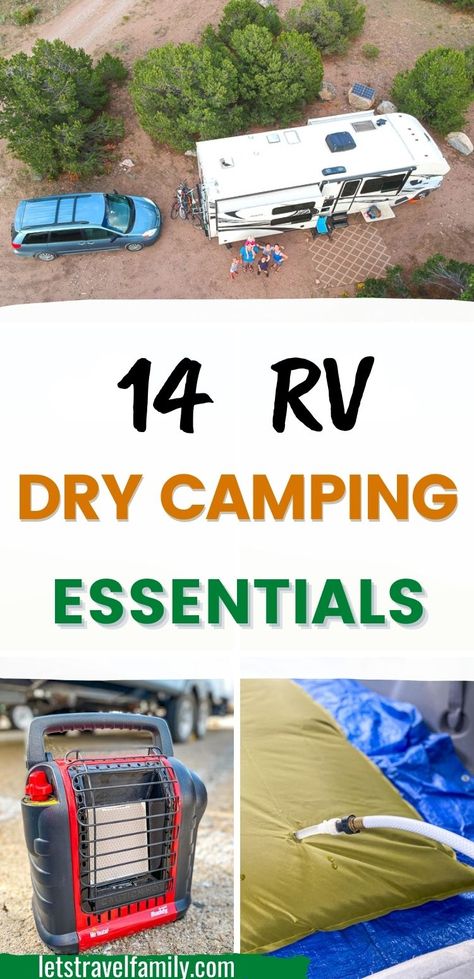 Rv Boondocking, Rv Camping Essentials, Dispersed Camping Hacks, Dry Camping Tips, Tv Camping Hacks, Boondocking Essentials, Rv Camping Hacks Rv Organization, Dry Camping Food Ideas, Dry Camping Hacks