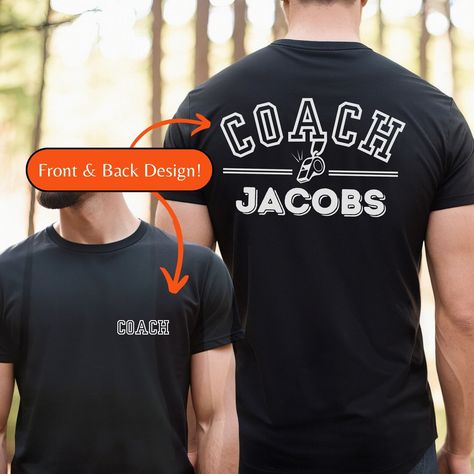 Custom Coach Name Gift, Personalized Coach Tee, Sports Coaching Gift, Custom Name Coach Shirt, Highschool Coach, End of Season Coach Gift - Etsy Coach Shirt, Football Diy, Mechanic Gifts, Coach Shirts, Sports Coach, Mechanic Shirts, Cheer Coaches, Soccer Mom, Coach Gifts