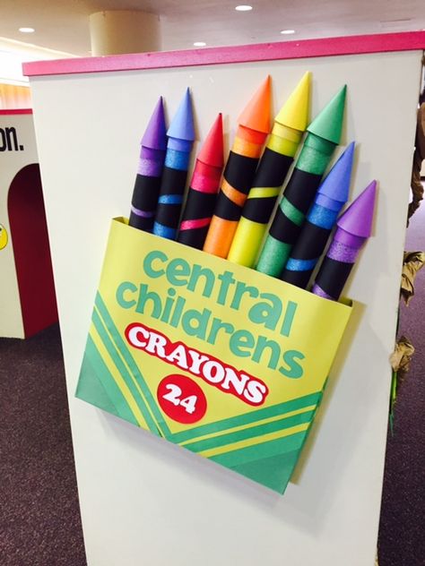 back to school display, crayons, pool noodles Back To School Display, Crayon Classroom, Crayon Themed Classroom, Back To School Displays, Teachers Appreciation Gifts, Diy Bulletin Board, School Display, Teachers Appreciation, Teacher Doors