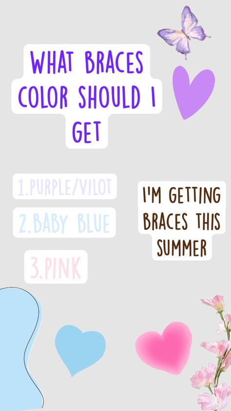 What color should I get?#braces#summer#pink#babyblue#violet#color Braces Colors, Violet Color, Summer 3, 2nd Baby, Braces, Baby Blue, Violet, Purple, Pink