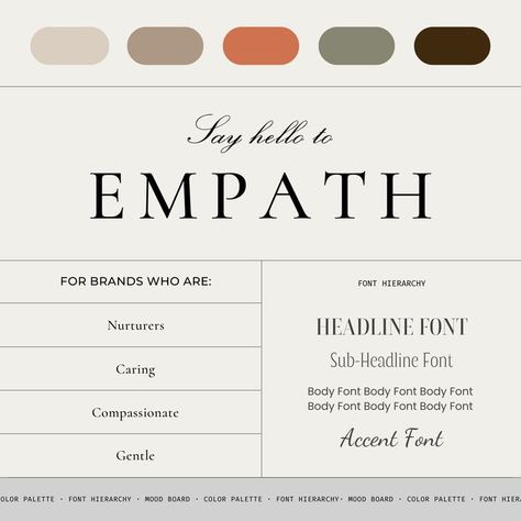 The Nurturer Archetype Aesthetic, Nurturing Color Palette, Innocent Archetype Aesthetic, Caregiver Archetype Aesthetic, Nurturer Archetype, Font Hierarchy, Innocent Brand Archetype, Caregiver Archetype, Business Logo Fonts