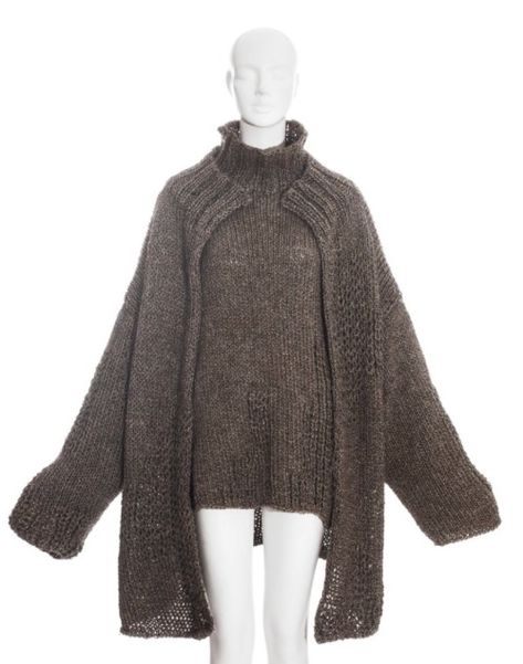 Yohji Yamamoto brown knitted oversized cardigan... - | perfectlyunripe Knitted Oversized Cardigan, Pixie Core, Oversized Sweater Cardigan, Oversized Knit Cardigan, Romantic Outfit, Knit Turtleneck Sweater, Oversized Cardigan, Harajuku Fashion, Yohji Yamamoto