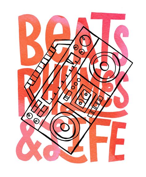 Beats Rhymes Life | bởi Jay Roeder Jay Roeder, Beats Rhymes And Life, Hand Lettering Design, A Tribe Called Quest, Tribe Called Quest, Favorite Fonts, Shirt Print Design, Note To Self Quotes, Freelance Artist