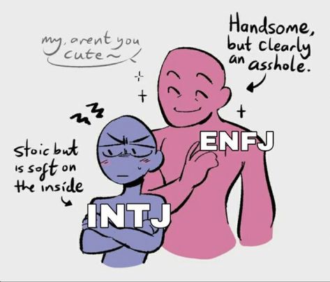 Intj Enfj Relationship, Entj X Enfj Art, Intj Personality Art, Enfj Intj, Meme Couple, Mbti Ships, Enfj T, Intj T, Intj And Infj