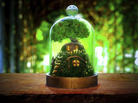 Hobbit Terrarium Lord of the rings The hobbit Moss | Etsy Hobbit Terrarium, Crochet Lord Of The Rings, Earth Decorations, Hobbit Gifts, Moss Terrariums, Lord Of The Rings Hobbits, House Terrarium, Terrarium Table, Mystical Decor