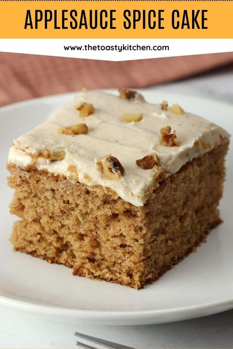 Apple Spice Cake With Cream Cheese Icing, Simple Spice Cake, Homemade Spice Cake Mix Recipe, Fall Spice Cake, Applesauce Cake Old Fashioned, Apple Spice Cake Using Box Cake, Cheap Deserts, Cake With Applesauce, Apple Sauce Cake