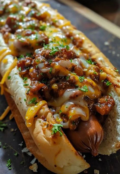 Junked Food American Food Recipes Dinners, Hot Dog Ideas, Hotdogs Recipes, Chili Cheese Dog Recipe, American Hot Dog, American Meals, Chili Cheese Hot Dog, Food Core, Hot Dog Recipe