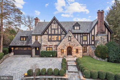 Tudor Revival, Dc United, Tudor Style Homes, Stately Homes, Port Royal, Curved Staircase, Tudor House, Tudor Style, Built In Microwave