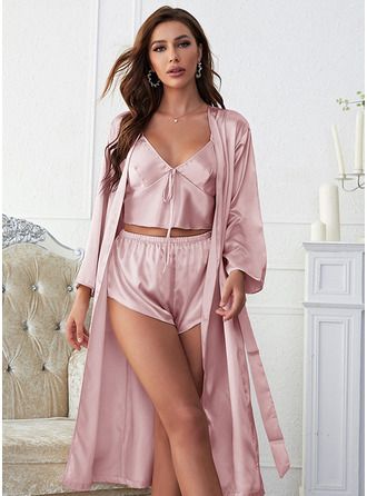 JJsHouse Polyester Non-personalized Set of 3 Robes/Pajamas Bride Bridesmaid Women Top Robe Shorts 3 PCS Robes. #JJsHouse #Polyester #Nonpersonalized #Setof3RobesPajamas #Bride #Bridesmaid #Women #Top #Robe #Shorts #3PCS #Robes Silk Bathrobe, Satin Pajamas Set, Pyjama Satin, Belted Robe, Suspenders For Women, Silk Pajama, Satin Cami, Satin Pyjama Set, Pajama Pant