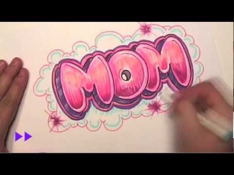 How to Draw Graffiti Letters - http://www.drawingteachers.com - Write Mom in Bubble Letters. In this step-by-step lesson, You will learn how to draw simple letters and turn them into Bubble letters. You will give the letters a drop shadow. You will outline the letters with multiple outlines and create a background cloud for your graffiti bubble ... Nana Quotes, Mom Drawing, Graffiti Names, Bubble Drawing, Love Graffiti, Graffiti Letters, 4th Grade Art, Graffiti Words, Graffiti Lettering Fonts