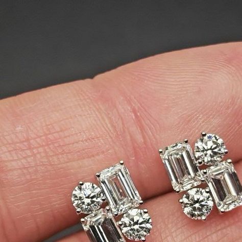 Cushion cut diamond earrings