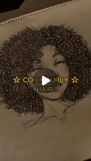 Ln3arts on Instagram: "HOW TO DRAW CURLY HAIR!☆" Coily Hair Drawing Tutorial, How To Draw A Curly Hair, Curly Hairstyles Sketch, Curly Hair Drawing Tut, How To Draw Afros, Hair Ideas To Draw, How To Draw Edges Hair, How To Draw Hair Curly, How To Draw Curly Hair Step By Step