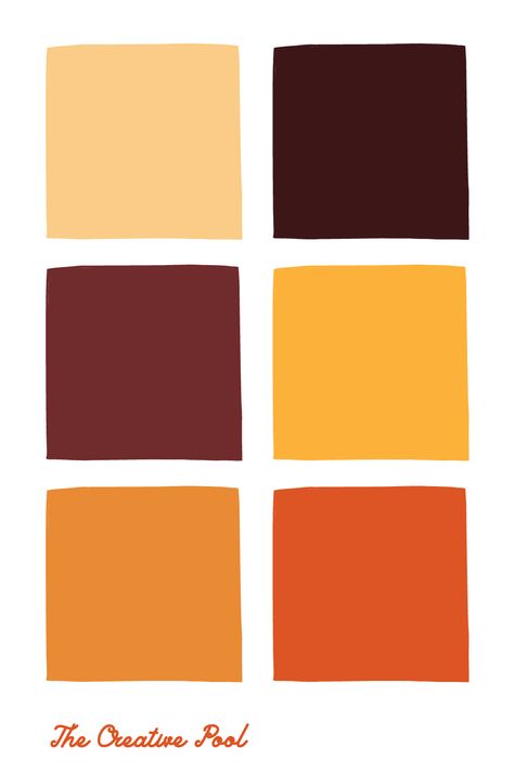 Follow for more branding color palettes and color schemes | A fall inspired red, orange and brown color scheme perfect for your next project | #branding #brandcolors #colorinspiration #colorpalette #logo Red Orange Brown Aesthetic, 70s Brown Color Palette, Red Orange Yellow Brown Color Palette, 70s Orange And Brown Aesthetic, Yellow Orange Brown Color Palette, Orange And Brown Palette, Orange And Brown Color Scheme, Red Orange Brown Color Palette, Red Brown Colour Palette