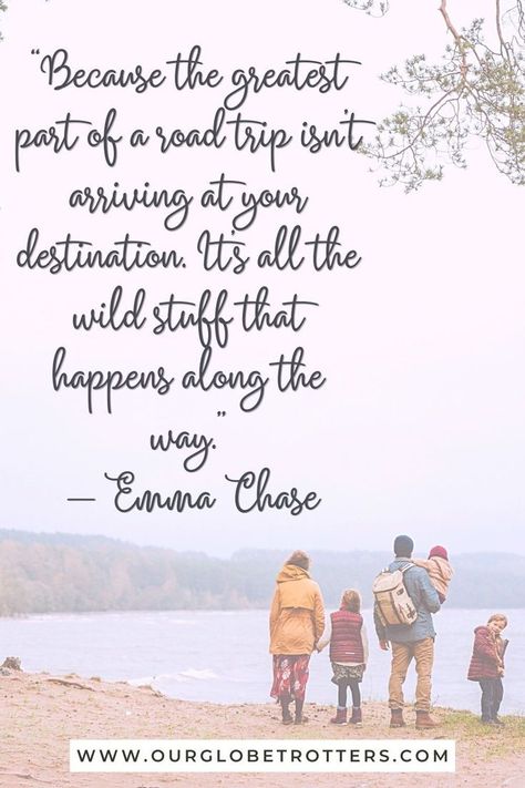 "Because the greatest part of a road trip isn't arriving at your destination. It's all the wild stuff that happens along the way" Best Road Trip Quotes to inspire you to travel this year | Our… More Happiness Isnt A Destination, Book The Trip Quotes, Family Trips Quotes, Take The Trip Quotes, Fun Family Quotes, Pine Quotes, Family Road Trip Quotes, Quotes About Cooking, Family Trip Quotes