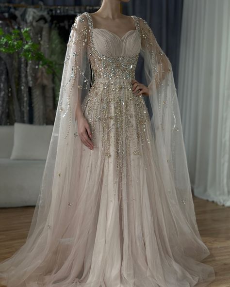 la72390 Arab Wedding Dress, Dubai Evening, Arabic Wedding Dresses, Party Wear Gowns, Champagne Evening Dress, Dresses Luxury, Diy Wedding Dress, A Line Evening Dress, Wedding Party Dress