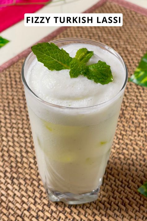 Fizzy Turkish Lassi Recipe For Iftar Ramadan Drinks, Recipes For Iftar, Turkish Yogurt, Lassi Recipe, Lassi Recipes, Iftar Recipes, Yogurt Drink, Yogurt Drinks, Soda Water