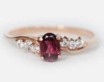 Fine Jewelry Red Ruby Ring With Intricate Design, Valentine's Day Fine Jewelry Ruby Ring, Vintage Garnet Ruby Ring With Intricate Design, Valentine's Day Ruby Ring Fine Jewelry, Garnet Birthstone Rings, Valentine's Day 14k Gold Ruby Ring Fine Jewelry, Round Garnet Ring, Rose Gold Oval Engagement Ring, Garnet Wedding Rings