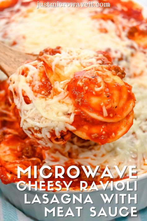 How To Cook Ravioli, Frozen Ravioli Recipes, Microwave Foods, Lasagna With Meat Sauce, Cheesy Ravioli, Cooking Microwave, Microwave Cooking Recipes, Easy Microwave Recipes, Microwave Pasta