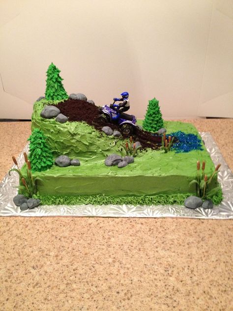 Four Wheeler Cakes For Boys, Atv Birthday Cake, Four Wheeler Cake, Atv Cake, 4 Wheeler Cake, Mountain Bike Cake, Monster Truck Birthday Cake, Motorcycle Party, Truck Birthday Cakes