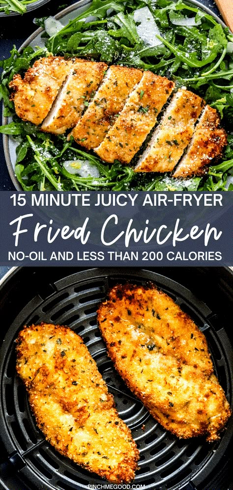 Air Fryer Breaded Chicken Breast, Healthy Chicken Recipe, Air Fryer Fried Chicken, Food Air Fryer, Air Fryer Food, Air Fryer Ideas, Breaded Chicken Breast, Air Fryer Meals, Air Fryer Oven Recipes