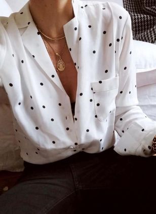 Delicate Face, White Polka Dot Shirt, Button Up Shirt Womens, Spring Shirts, Work Fashion, Beautiful Skin, Fashion Designers, Look Fashion, White Shirt