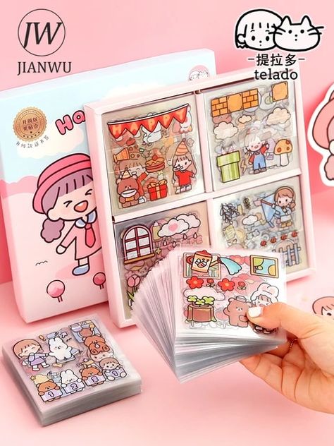 Kertas Binder, Stickers Random, Kawaii Notebook, Cute Stationary School Supplies, Cute School Stationary, Diary Decoration, Stationery Essentials, Journal Sticker, Japanese Stationery