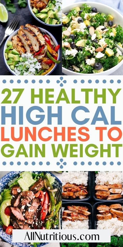 High Calorie Lunches, Meal Prep Weight Gain, Healthy High Calorie Foods, High Calorie Recipes, High Calorie Foods, Bulking Meals, Lunch At Work, Healthy Weight Gain Foods, Resepi Biskut