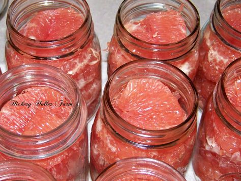 Hickery Holler Farm: Canning Grapefruit Canning Grapefruit Juice, Canning Grapefruit, Jar Desserts, Grapefruit Recipes, Food Canning, Dehydrating Food, Canning Fruit, Canning Pickles, Dry Mixes