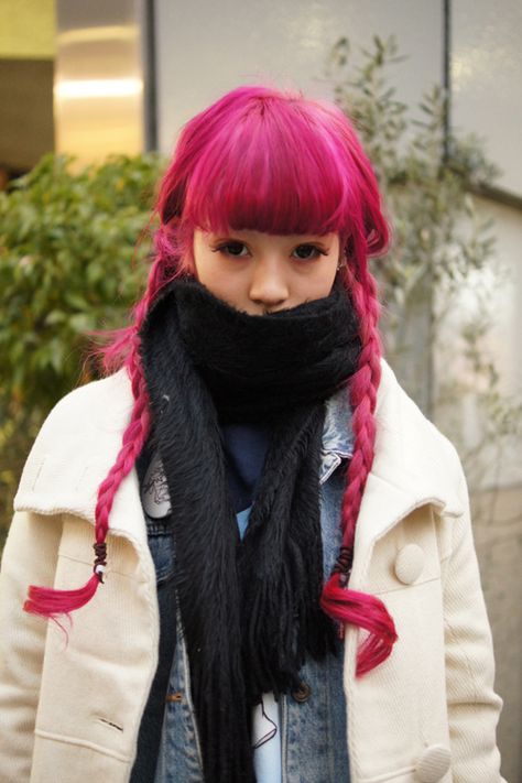 Magenta Hair, Hot Pink Hair, Wild Hair, Dye My Hair, Hair Reference, Japanese Street Fashion, Different Hairstyles, Pretty Hairstyles, Pink Hair