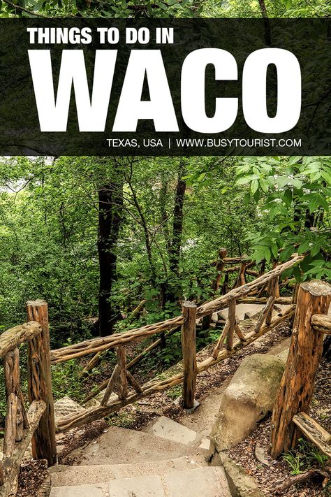 Wondering what to do in Waco, Texas? This travel guide will show you the top attractions, best activities, places to visit & fun things to do in Waco, TX. Start planning your itinerary & bucket list now! #Waco #WacoTexas #thingstodoinWaco #usatravel #usatrip #usaroadtrip #travelusa #ustravel #ustraveldestinations #americatravel #travelamerica #texas #vacationusa #WacoTX Austin Texas Travel, Texas Attractions, Retirement Travel, Waco Texas, Road Trip Adventure, Us Travel Destinations, Vacation Usa, Summer Road Trip, Texas Travel