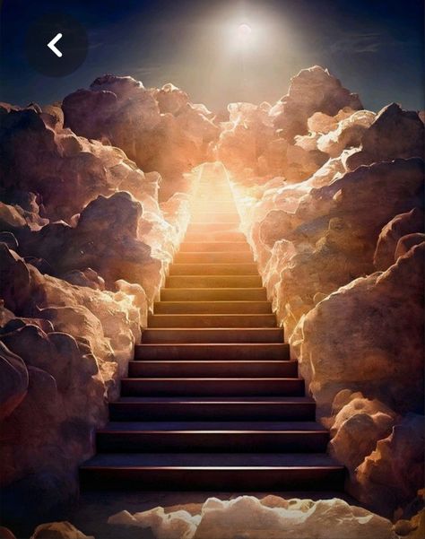 Heaven Astethic, Stairway To Heaven Drawing, Heavenly Backgrounds, Stairway To Heaven Painting, Stair To Heaven, Angelic Background, Picture Of Heaven, Heaven Stairs, Gates To Heaven