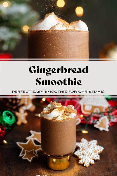 Healthy Christmas Smoothie, Warm Smoothie Recipes, Christmas Smoothie Recipes, Whole 30 Smoothies, Winter Smoothie Recipes, Christmas Smoothie, Gingerbread Smoothie, Winter Smoothie, Christmas Smoothies