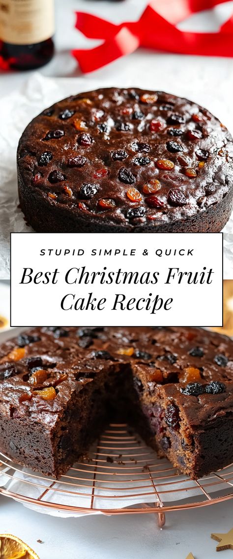 Image for Best Christmas Fruit Cake Recipe Rich Fruit Cake Recipe, Brandy Fruitcake Recipes, Best Fruitcake Recipe Christmas Cakes, Sourdough Fruit Cake, Dried Fruit Dessert, Winter Meal Prep, Dried Fruit Cake, Christmas Fruit Cake Recipe, Traditional Fruit Cake