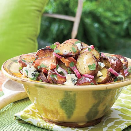 Bacon Potato Salad Recipe, Blue Cheese Potato Salad, Sides For Pork Chops, Potato Salad Recipes, Barbecue Sides, Barbecue Side Dishes, Cheese Potato, Bacon Potato Salad, Foil Packet