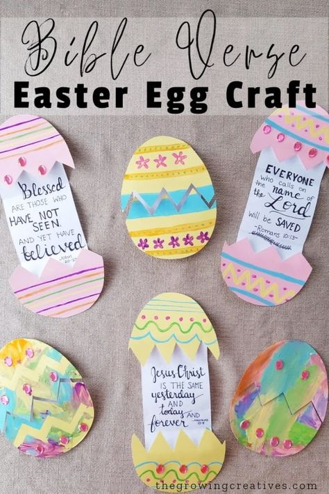 Easter Craft Classroom, Easter Projects For Sunday School, Easter Egg Bible Verses, Easter Craft For Kids Church, Children’s Church Easter Ideas, Kids Church Easter Ideas, Easter Egg Hunt Church, Easter Egg Craft Kindergarten, Resurrection Craft For Kids