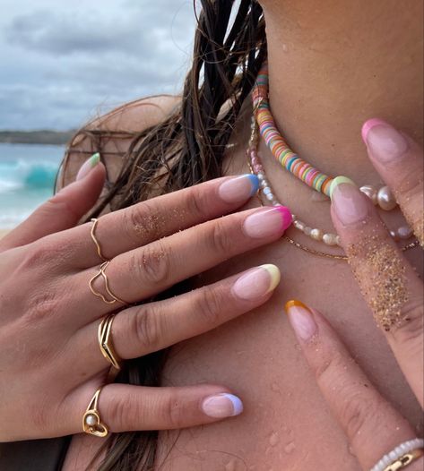 acrylic nails, summer nails, nail inspo Surfer Nails Aesthetic, Surfer Nails, Summer Nail, Nail Inspo, Summer Nails, Nail Art, Collage, Nails, Pins