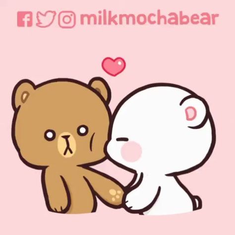 Milk & Mocha on Twitter: "Milk's kiss version 1 : ON CHEEK ❤ Is this one of your fave gif? 😍 #milkmochabear #milkandmocha… " Kiss On Cheek, Milk Mocha Bear, Cartoon Kiss, Kissing Drawing, Milk Mocha, Mocha Bear, Cheek Kiss, Animiertes Gif, Cute Kiss