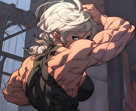 Anime Buff Women, Muscular Woman Anime, Buff Anime Woman, Buff Woman Reference, Buff Woman Art, Buff Women Art, Buff Woman, 90 Wallpaper, Tomboy Art