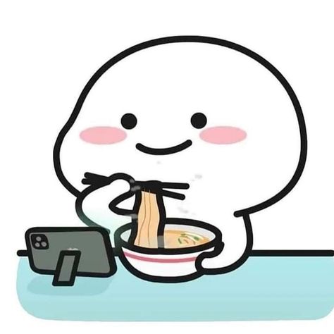 Eating Cartoon Character, Taklu Funny Pics, Cartoon Eating, Cutie Cat-chan, Funny Cartoon Images, Doodle Characters, Chibi Cat, Cute Funny Pics, Cute Bunny Cartoon