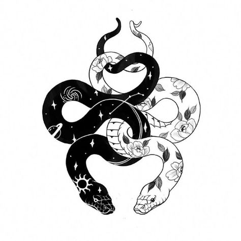 Serpent Tattoo, Female Tattoos, Gemini Tattoo, Snake Tattoo Design, Tattoo Zeichnungen, Muster Tattoos, Small Meaningful Tattoos, Temporary Tattoo Designs, Diy Tattoo