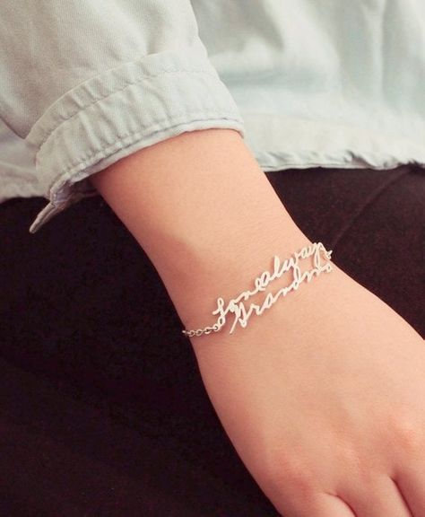 Handwriting Bracelet Custom Handwriting Jewelry, Handwriting Bracelet, Silver Bridesmaid, Handwriting Necklace, Custom Signature, Signature Bracelet, Handwriting Jewelry, Keepsake Jewelry, Engraved Gifts