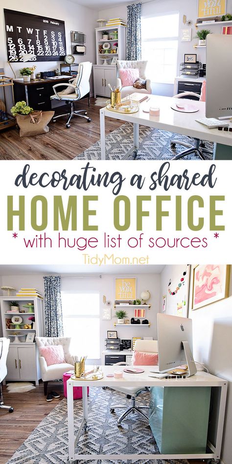 Shared Office Space Ideas, Shared Home Offices, Colorful Industrial, Shared Home Office, Me And My Husband, Cool Office Space, Home Office Layout, Shared Office Space, Office Layout