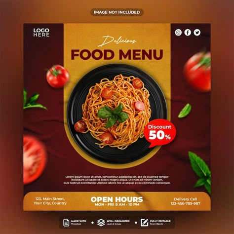 Food Offers Poster, Cake Ads Design, Food Social Media Post Design Ideas, Food Posters Design, Food Graphic Design Social Media, Food Creatives Social Media, Food Creative Post, Food Template Design, Food Poster Design Graphics