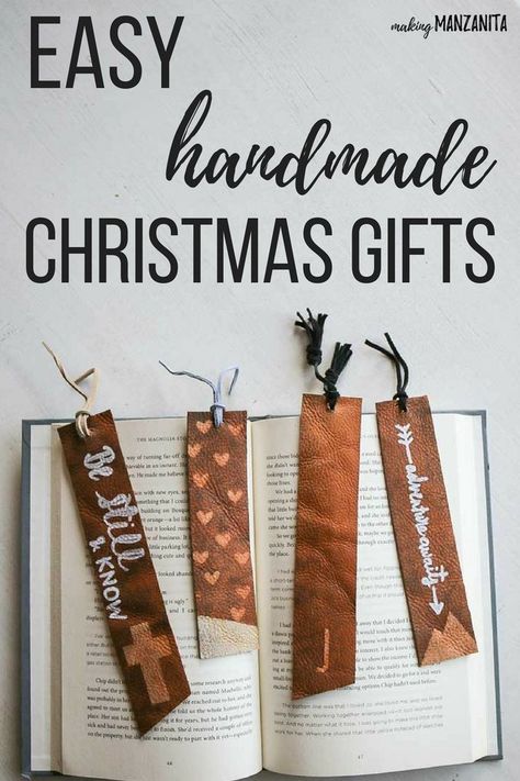 DIY Leather Bookmarks Tutorial - Easy Handmade Unique Christmas Gifts | Brown Bookmark Design Ideas to make for your friends | Xmas Gift Ideas for kids | Fun Holiday DIY Crafts #bookmarks #bookmkar #christmasgifts Easy Leather Keychain, Xmas Gift Ideas For Kids, Brown Bookmark, Bookmark Design Ideas, Bookmarks Tutorial, Holiday Diy Crafts, Diy Leather Gifts, Leather Bookmarks, Xmas Gift Ideas