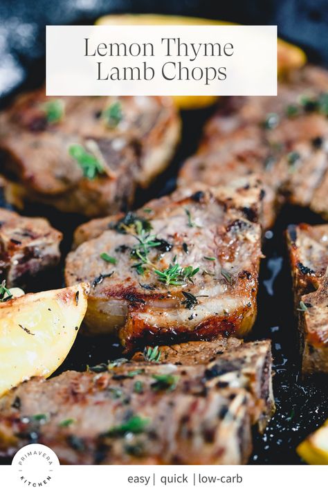 Lemon Thyme Lamb Chops have a bright flavor that pairs well with almost anything. These chops are quick and easy to make and are sure to impress your guests. Lamb Chops | Lamb Chop Recipe Lamp Chops Recipe, Baby Lamb Chops, Lamb Chop Recipe, Lamb Chops Marinade, Lamb Marinade, Lamb Chops Recipe, Roasted Potato Salads, Whole 30 Keto, Marinated Lamb